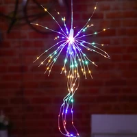 8 modes led christmas firework string lights outdoor garland fairy lights waterproof rattan lamp for party wedding garden decor