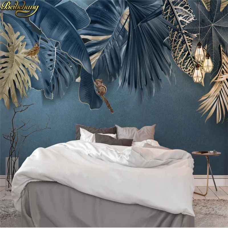 

beibehang Custom 3d wallpaper nordic minimalist fresh tropical plant background wall papers home decor mural papel de parede