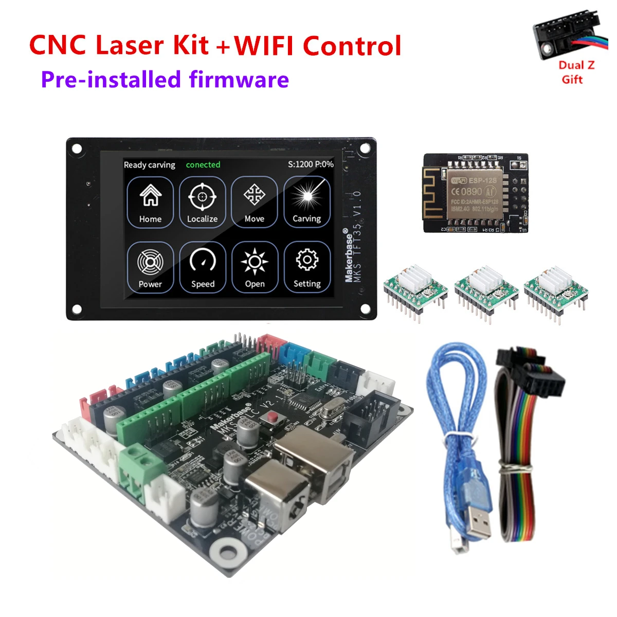 Комплект управления grbl с ЧПУ контроллер RT CNC3018 автономный монитор MKS DLC TFT35