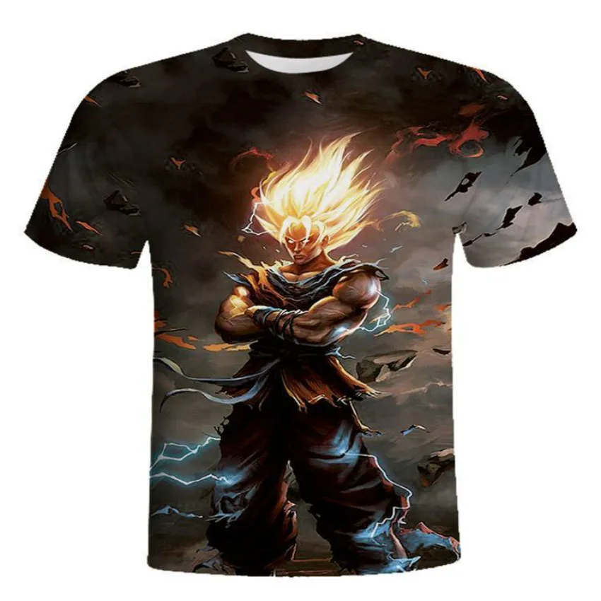 Dragon Ball Z Футболка мужская летняя мода 3D принт Супер Saiyajin Сон Гоку черная Zamasu Vegeta