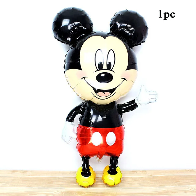 L mickey Минни Микки День рождения в виде торта праздничные шары украшения для взрослых 18 день рождения украшения красные/черные буквы Микки латексные шары - Цвет: L mickey
