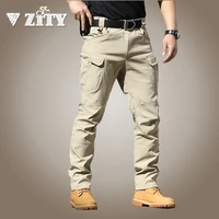 new mens tactical pants multi pocket elastic military trousers male casual autumn spring cargo pants for men clothing slim fit