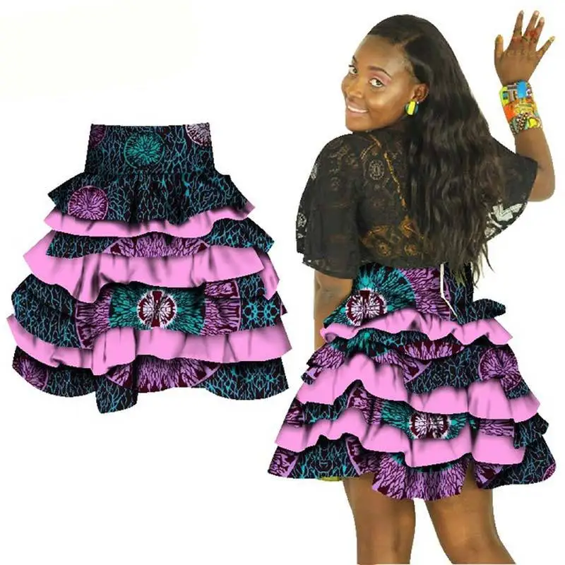 Сексуальная африканская многослойная юбка с оборками для вечевечерние мини-юбка