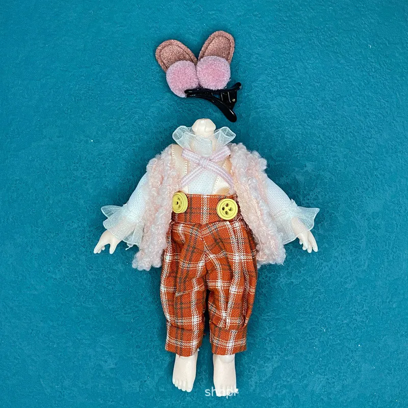 16CM BJD 1/12 Fit for 16cm Doll Clothes Girl Fashion Casual Suit Princess Dress Headwear Dolls Accessories Up Diy Toy Gift - купить по