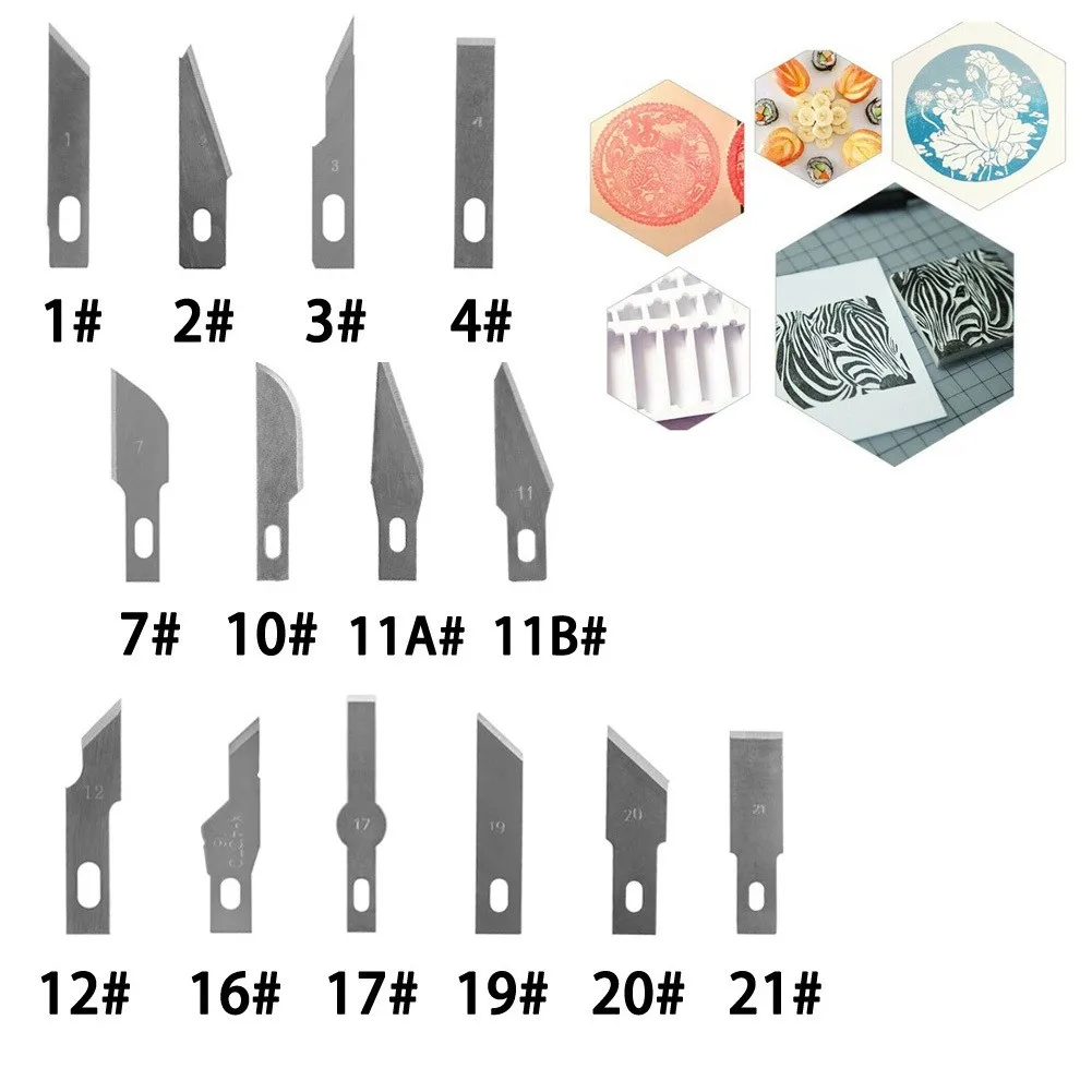 

10Pcs Blade Wood Carving Fruit Scalpel Craft Sculpture Cutting Hand Tool DIY Optional Metal Engraving Blades Wood Carving Disc