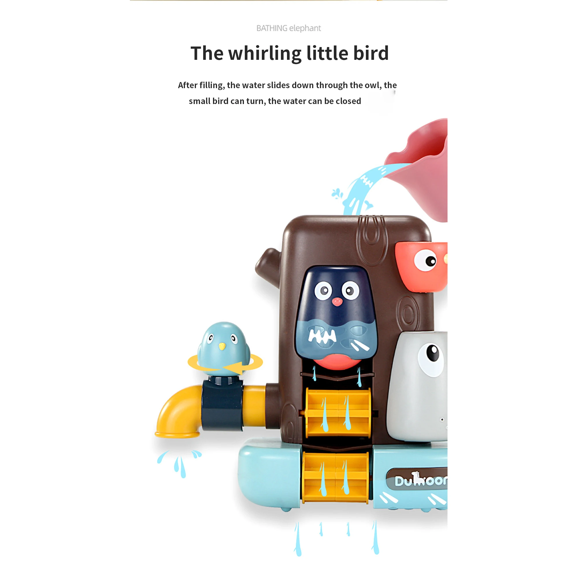 

Little Bird Stump Runner Water Cute Toy Children Bathing Growth Tree/Mushroom Shower Soothing Interest Training Interactive Toy