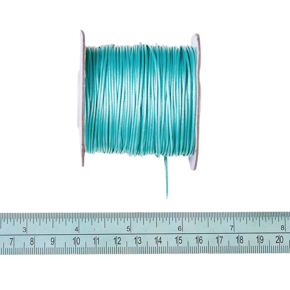 Корейский вощеный полиэфирный шнур LightCyan толщиной около 1 0 мм 93 ярдов/рулон |