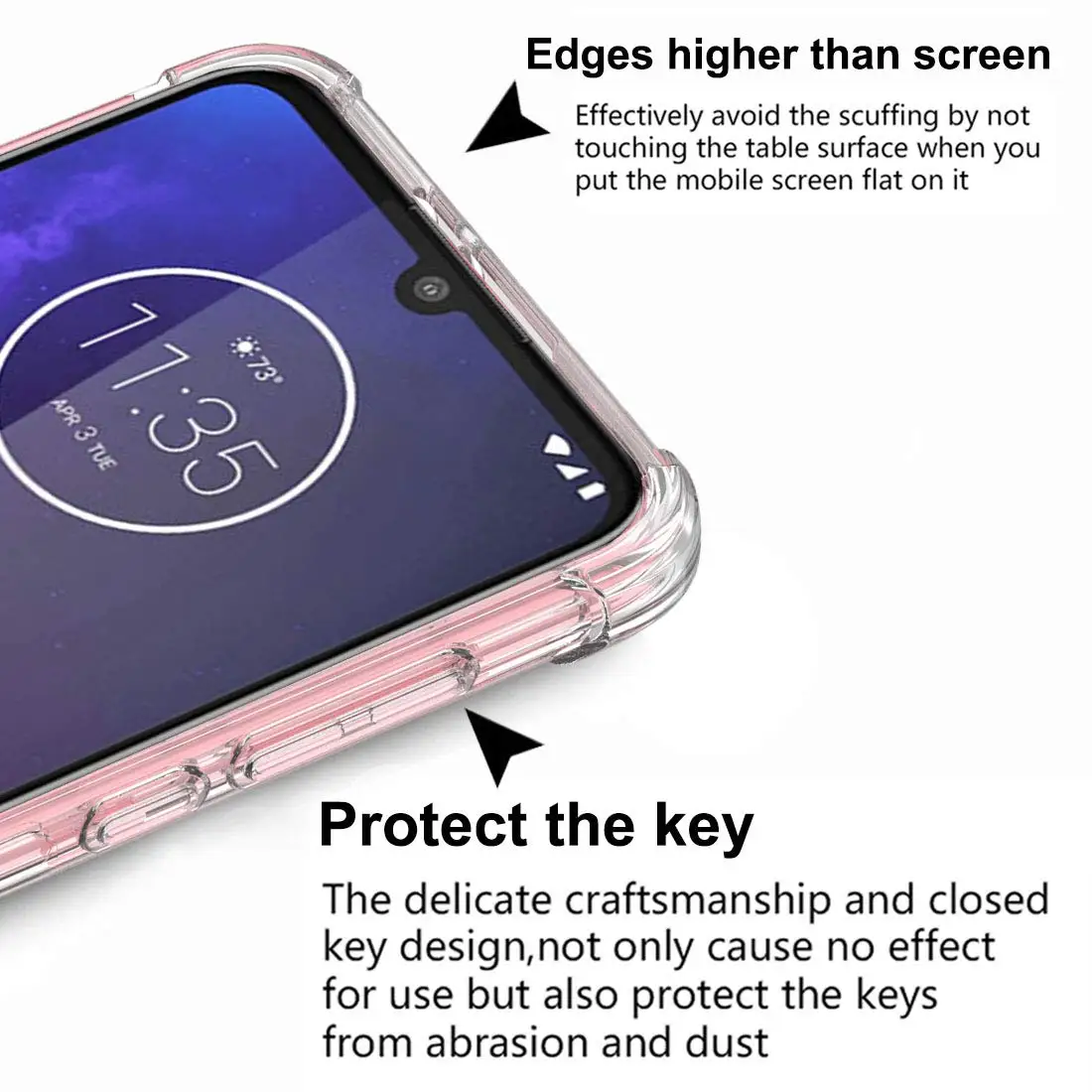 Подушки безопасности противоударный чехол для Motorola Moto One Zoom защитный TPU телефона