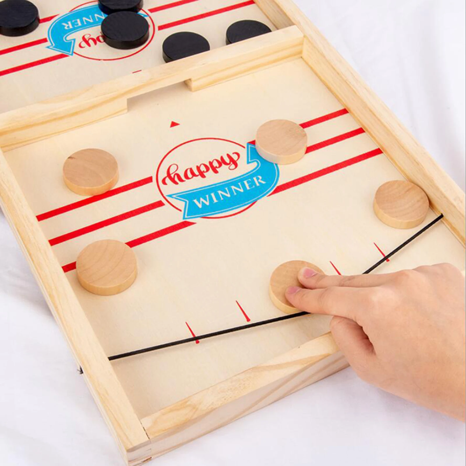 

2-in-1 Wooden Sling Puck Game Battle Foosball Interactive Desk Hockey Toy