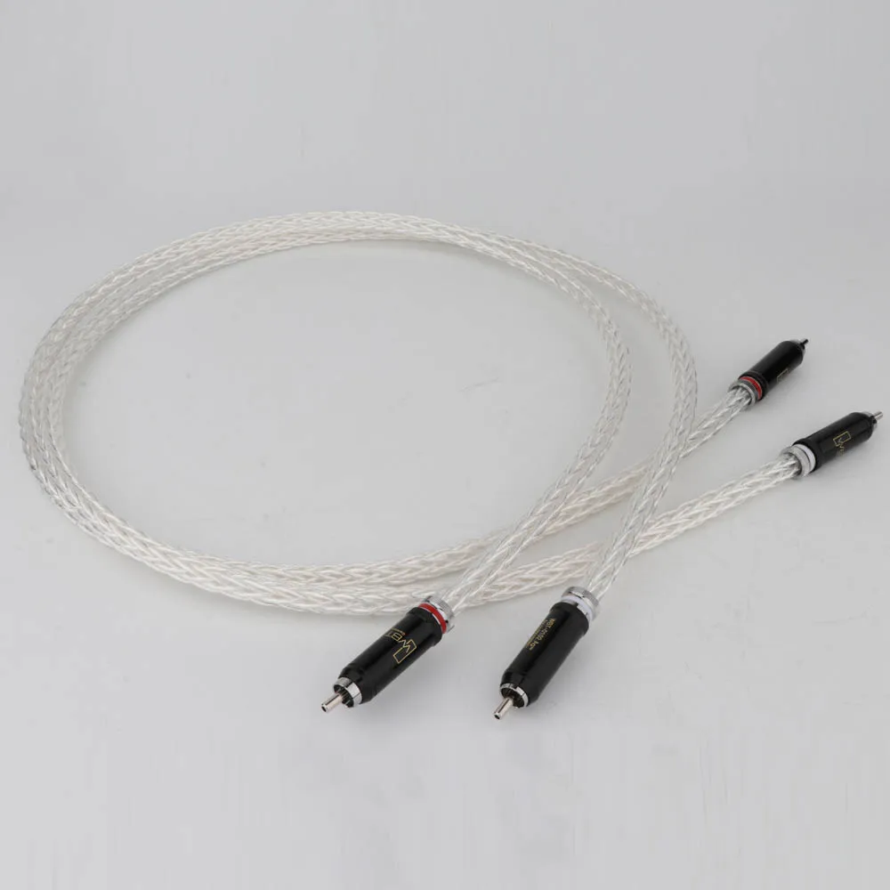 

Hi-end 8AG Silver Plated OCC 16 Strand RCA to RCA Male Audio Cable with R1743 RCA Plug Interconnect Cable For CD Amplifier Hifi