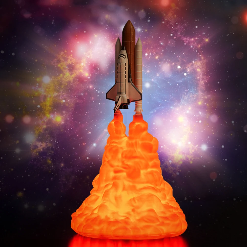 Светодиодная лампа в виде ракеты с 3D-принтом 15 см | Компьютеры и офис
