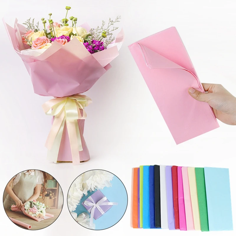 

10pcs 50*60cm DIY Tissue Paper Multicolor Handmade Flower Gift Packaging Paper Wedding Festival Party Home Gift Packing Supplies