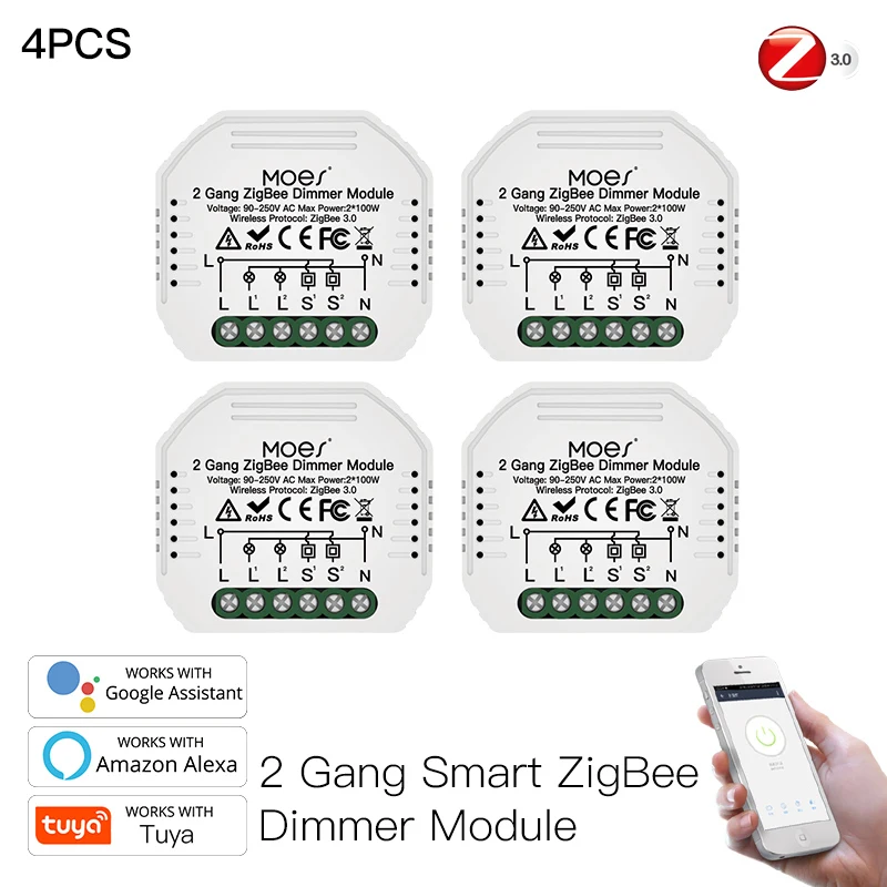 

Умный диммер Tuya Zigbee, 110-240 В, с голосовым управлением