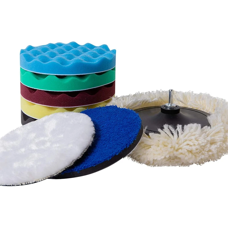 

Polishing Pad Kit, 10Pcs 7Inch Sponge Buffing Pads for Foam Drill, Polisher Buffing Kit for Waxing,Polishing