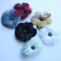 10pcslot multi color chiffon flowers patches for clothing 3d floral fairy floral parche appliques parches bordados para ropa
