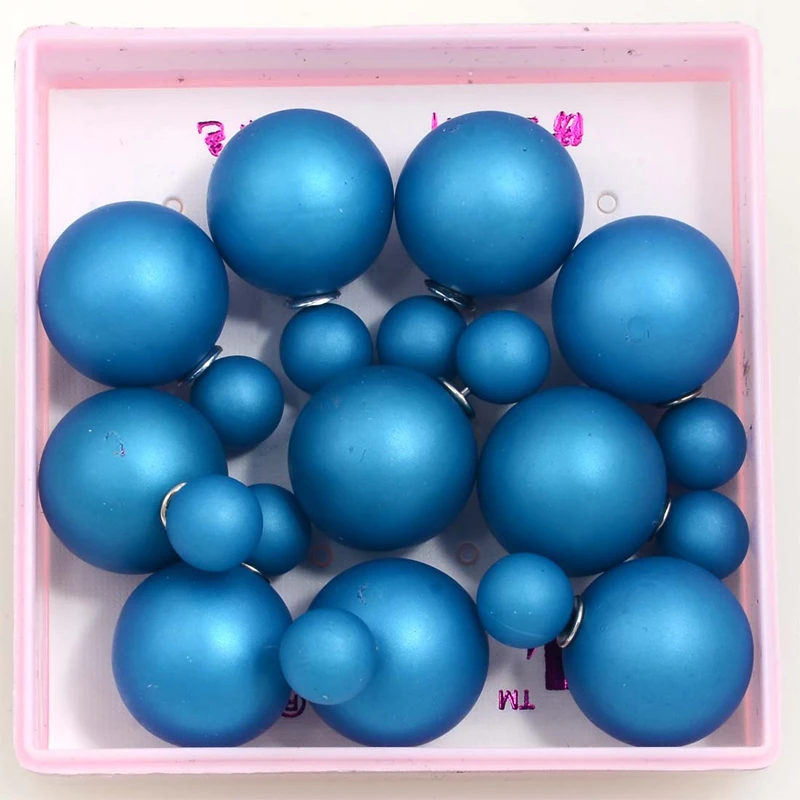 Frosted aquamarine Miasol 3 пары двухсторонние жемчужные серьги-гвоздики большой маленький круглый шар имитация жемчуга Серьги пусеты ювелирные изделия - Окраска металла: Frosted aquamarine