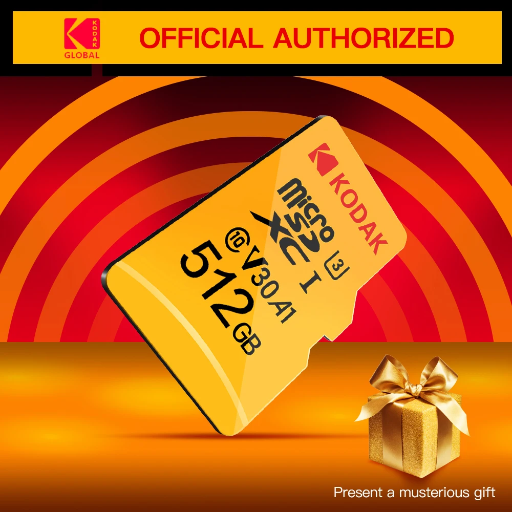 Kodak U3 V30 U1 класс 10 MicroSD XC SDHC sd карта памяти TF флэш 512 ГБ 256 128 Гб 64 32 16 для хранения