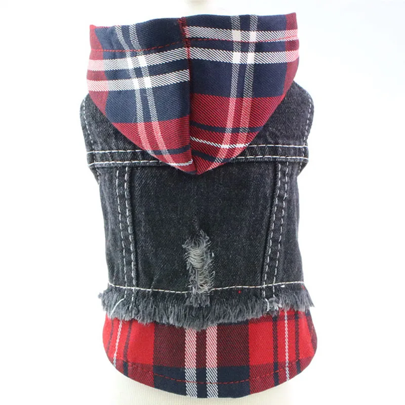 Dogs and Cats Jacket Denim Vest Hoodie Pet Jeans Plaid Hat Spring/Autumn Clothes Apparel | Дом и сад