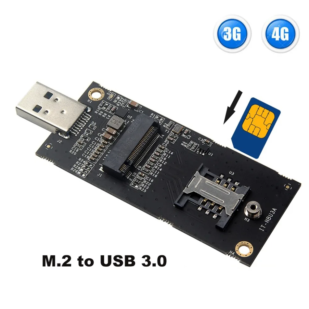 NGFF в USB адаптер с слотом для SIM-карты B для модуля ngff M.2 3G 4G LTE DE5811E DW5821E ME906 EM7455 ME936.
