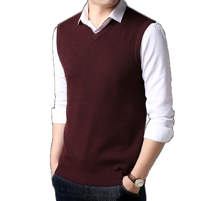 FAVOCENT 2020 осенний повседневный мужской свитер с v образным вырезом приталенный