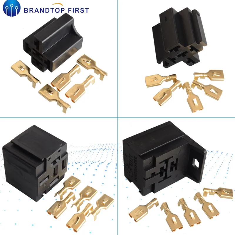 Автомобильный 5 контактный релейный держатель с медными наконечниками 6 3 мм 1