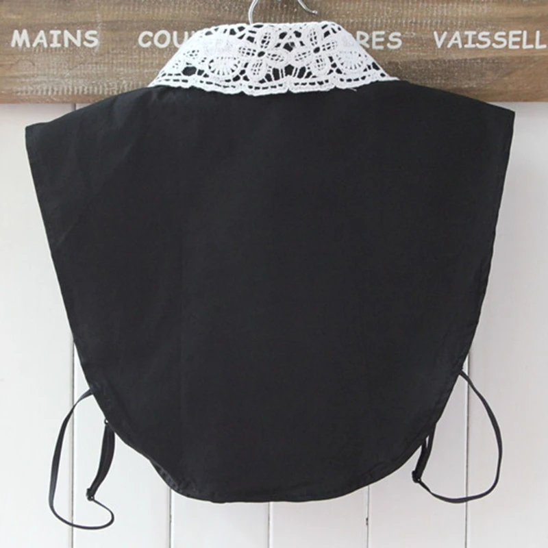 

Women Pure Color Lace Detachable Lapel Choker Necklace Shirt Fake False Collar