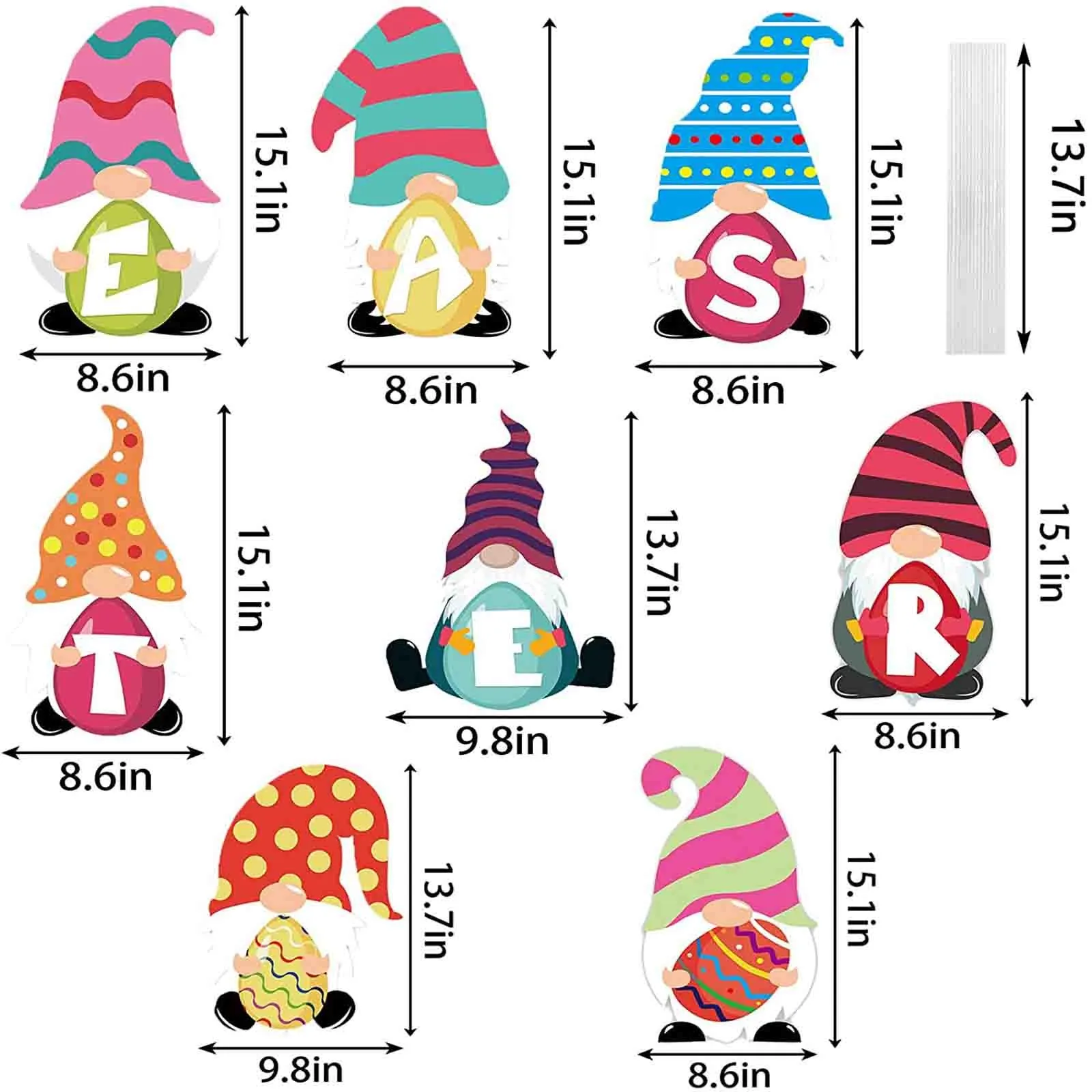 

8 PCS Easter Decorations Outdoor Bunny Chick Eggs Garden Yard Signs Outdoor Lawn Decoration Signs Garden Decorative Stakes#g35