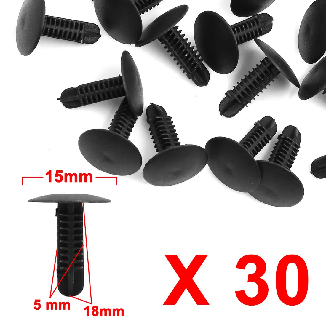 

X Autohaux 15/20/30/40/50/100 шт. 5 мм x 15 мм x 17/18 мм отверстие для автомобильного крыла бампера пластиковые заклепки Крепежные Зажимы фиксаторы