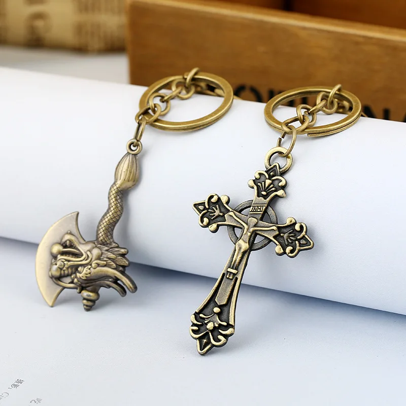 Брелок для ключей из сплава с четырьмя листьями и крыльями рыбьей кости брелок