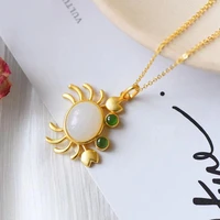 natural hetian white jade jasper little crab s925 sterling silver pendant wealth comes from every direction thick gold inlaid