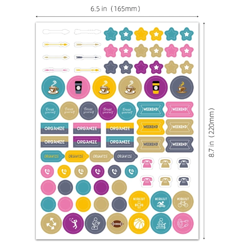 

50LA Planner Stickers Scrapbooking Journal Supplies Diary Stickers for Notebooks Diary Decorating Office Stickers