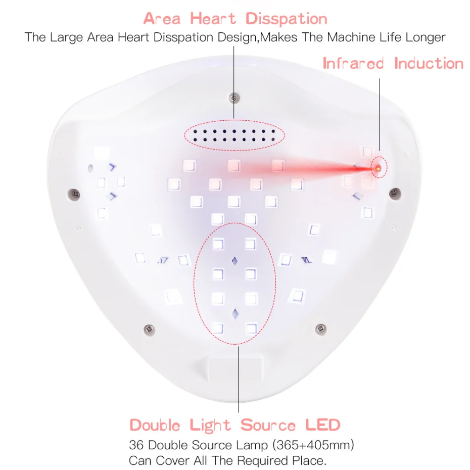 Светодиодная УФ-лампа 72 Вт Сушилка для ногтей отверждающая все Гель-лак