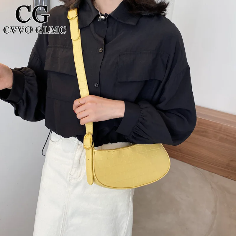 

Cvvo Glmc Stone Pattern Design Luxury PU Leather Crossbody Bags For Women 2021 Ladies Simple Travel Shoulder Handbags