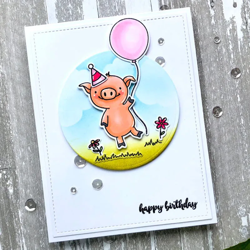 Милая благородная Толстая свинка маленькая птица цветок воздушный шар