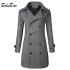 Мужской двубортный плащ BOLUBAO, однотонная куртка средней длины в британском стиле, повседневная куртка из смеси шерсти для зимы