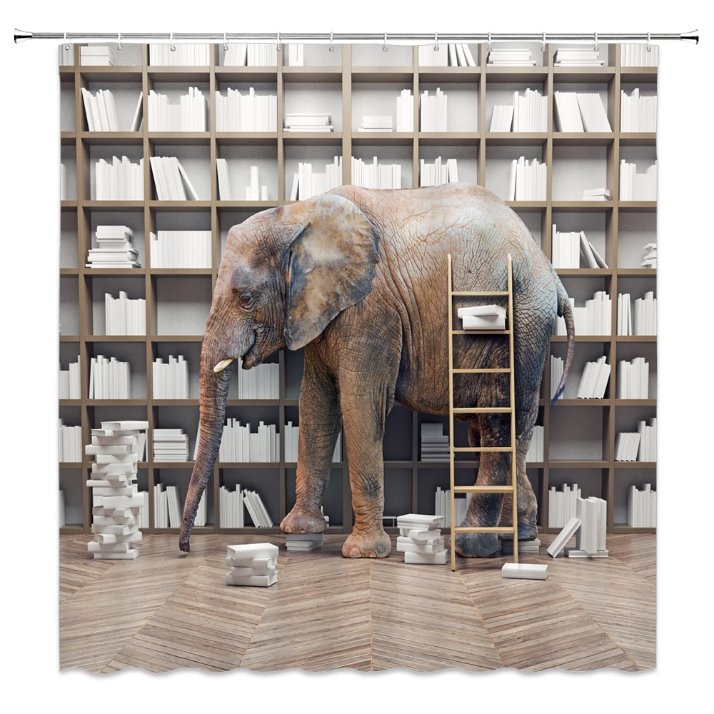 

Animal Elephant Bathroom Curtains high quality 3D printing shower curtain waterproof polyester washable bath screens home decor