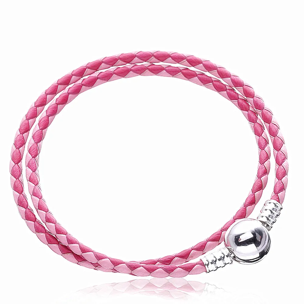 Женский двойной плетеный браслет Moonmory Летний стиль розовые моменты серебро 2020