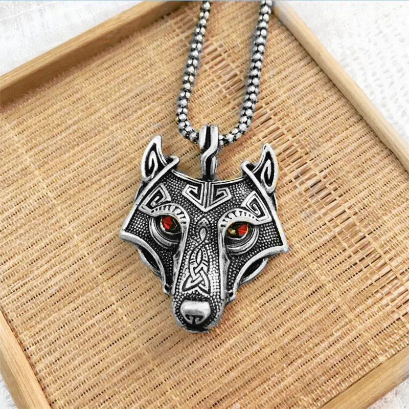 Винтажное ювелирное ожерелье с подвеской в стиле норвежских викингов головой