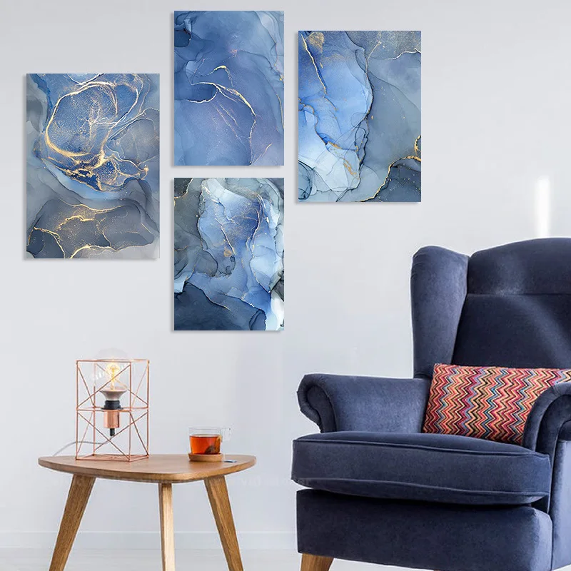

Modern Blue Marble Abstract Nordic Decorative Painting Core Poster Canvas Painting Hotel with Painting Amazon Wish Amazon