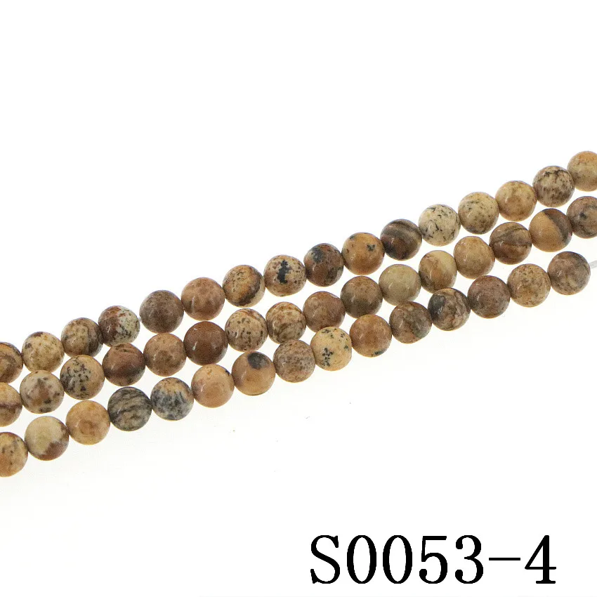 Fashion Natural Picture Stone Agates DIY4-12mm Beads Round Making Design Girl Gift Christmas Wedding Necklace Bracelet 15inch | Украшения и