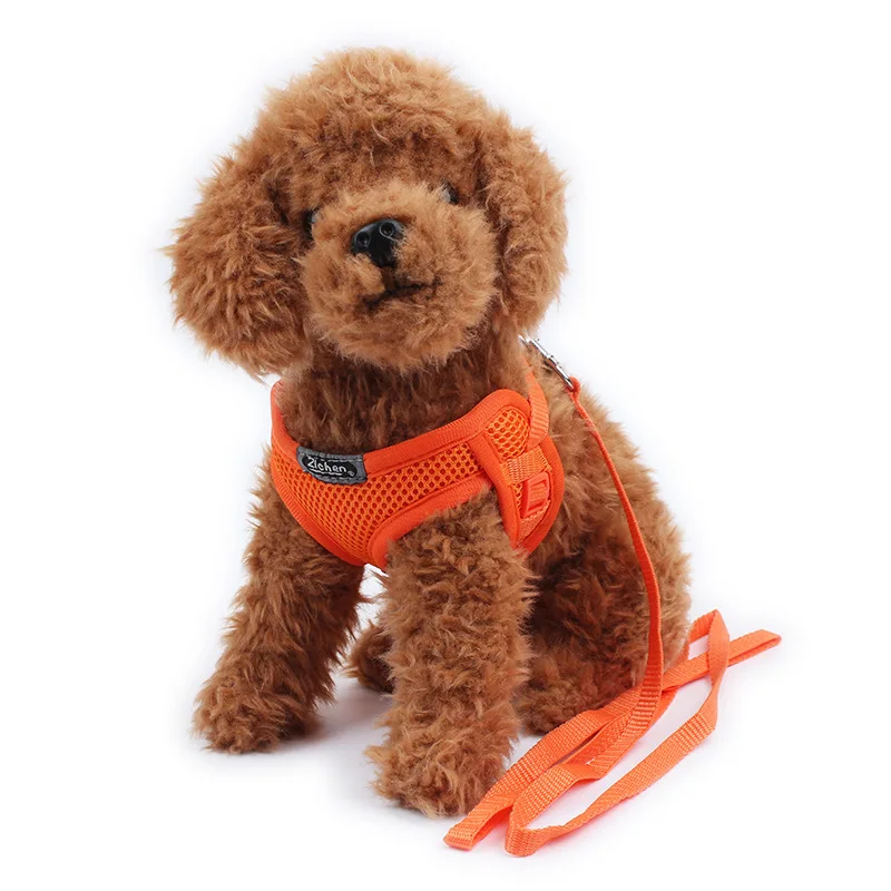 Мягкая шлейка для собак поводок набор сетка дышащая Регулируемая питомцев