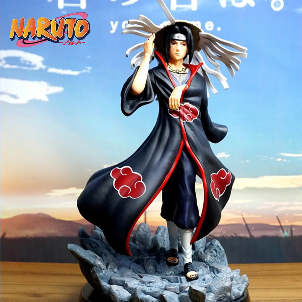 

High Quality anime Xiaoxiao Organization Resonance Uchiha Itachi Hat Pose PVC Action Doll Statue Decoration Gift