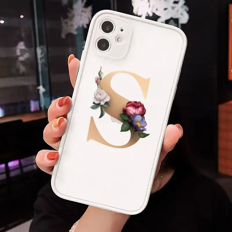 

166 letters rose Phone Case Matte For iPhone 12 Mini 11 Pro XR XS Max 7 8 Plus X Hard PC Back Cover