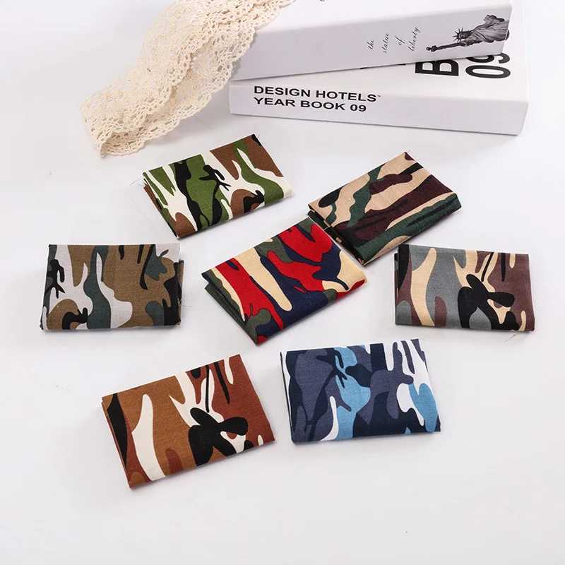 7 шт. 25x25 см/упак. камуфляжная хлопчатобумажная ткань полотняного плетения в стиле