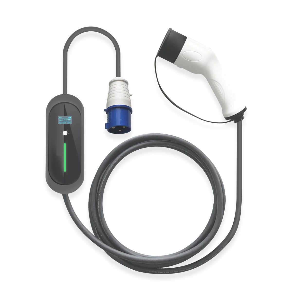Зарядное устройство для электромобилей тип 2 iec62196 EVSE EV зарядный кабель 32A синий