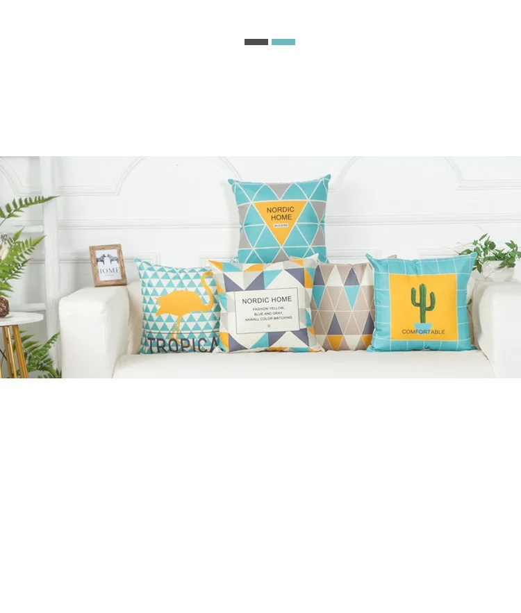 New Cojines Bule Yellow Throw Pillow Case Sofa Car Waist Cushion Cover Home Decor Kussenhoes Housse de Coussin Pillowcases
