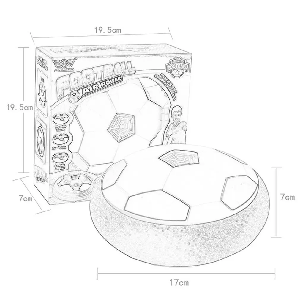 

2019 HOT Air Power Soccer Ball Toys Funny LED Light Flashing Ball Colorful Disc Indoor Football Toys For Boys World Soccer