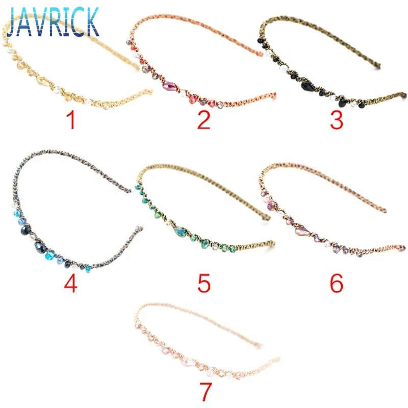 Женский обруч для волос с блестящими стразами асимметричный контрастных цветов