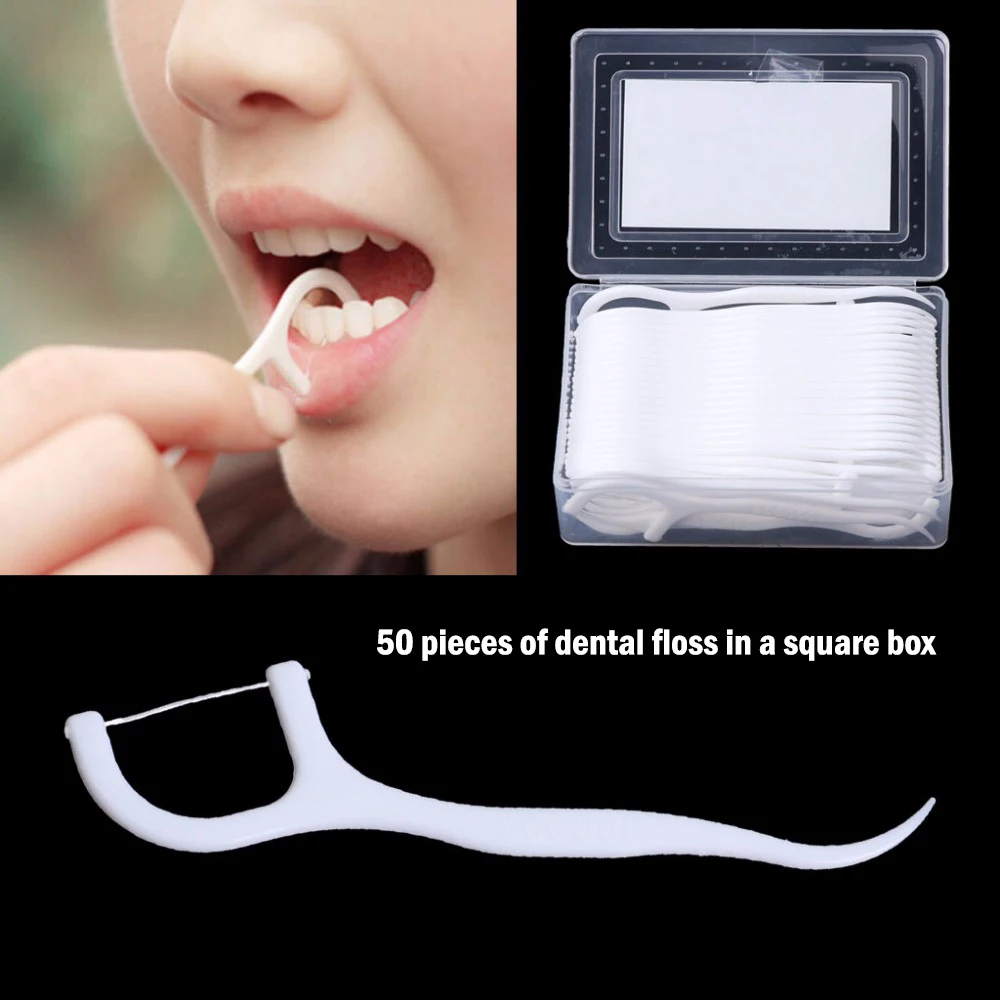 

25/50/100pcs Dental Floss Flosser Picks Toothpicks Teeth Stick Tooth Cleaning Interdental Brush Dental Floss Oral Hygiene Care