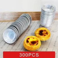 300pcs disposable aluminum foil eggs tart tray mini pot pie mould bake base plate tin tray